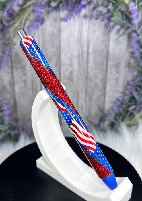 Handmade Flags patriotic Washi Tape glitter pen with free refill