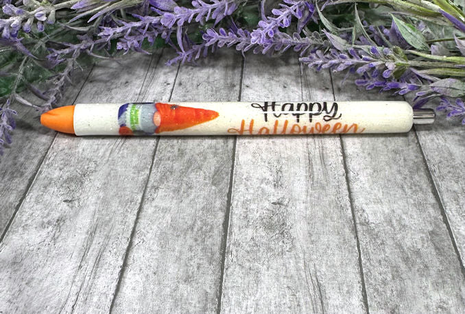 Handmade Happy Halloween Gnome glitter pen with free refill