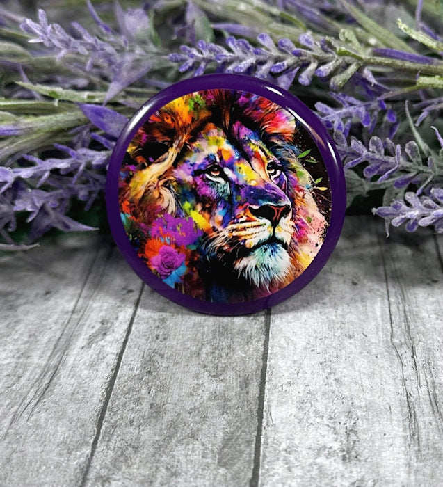 Handmade 2 inch Neon Lion Quote Magnet