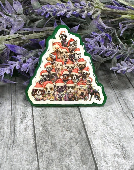 Handmade 2 inch Dogs Christmas Tree Magnet