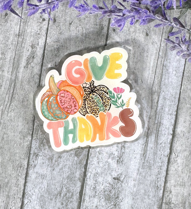 Handmade 2 inch Give Thanks Quote Magnet