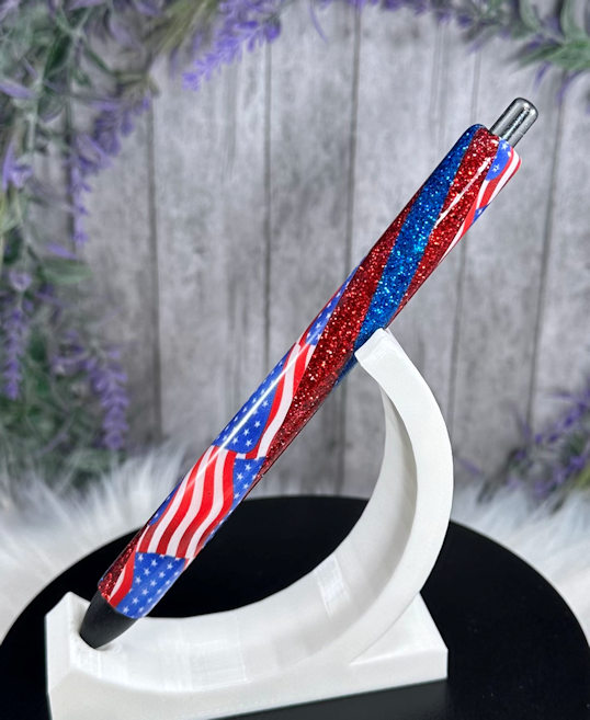 Handmade Patriotic Flags glitter pen with free refill 2