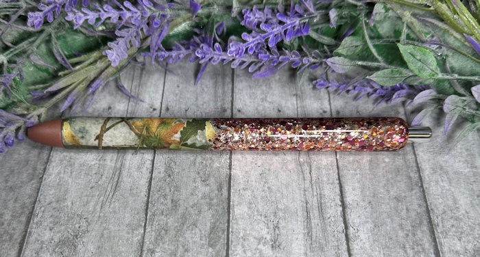 Handmade  Ombre Camouflage glitter pen with free refill