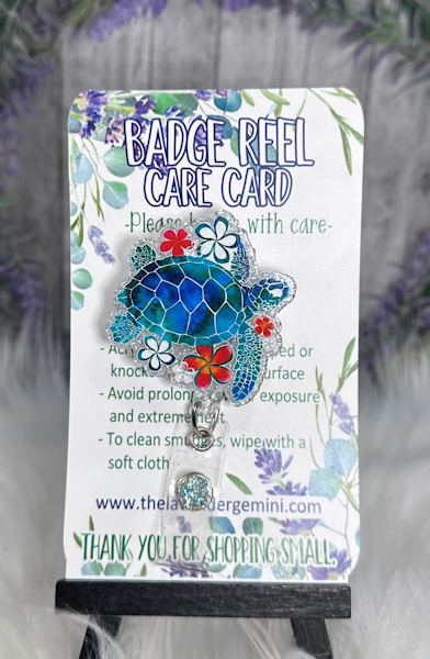 Handmade Sea Turtle Badge Reel