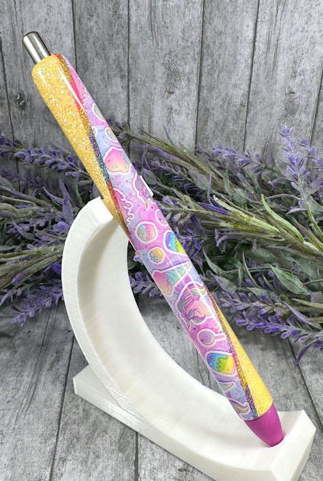 Handmade Unicorns and Ice Cream washi tape glitter pen with free refill