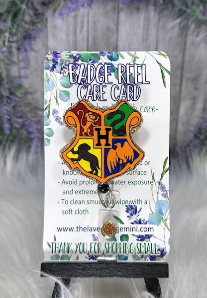 Handmade Harry Potter Houses Badge Reel