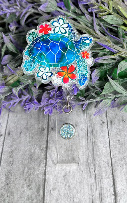 Handmade Sea Turtle Badge Reel