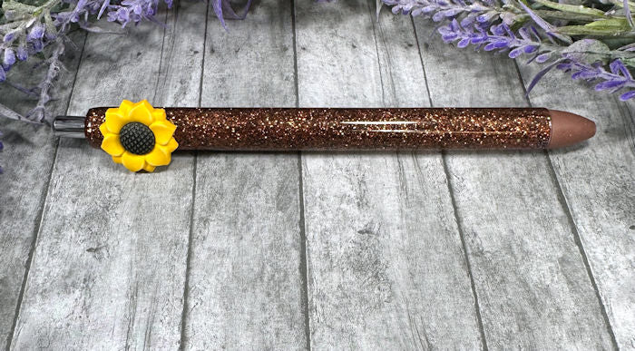 Handmade Sunflower Fall glitter pen with free refill