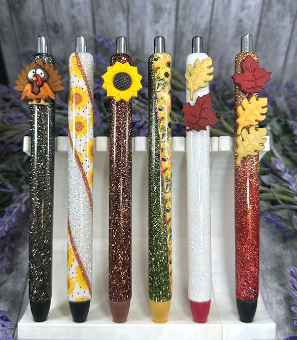 Handmade Fall sunflowers glitter pen  with free refill