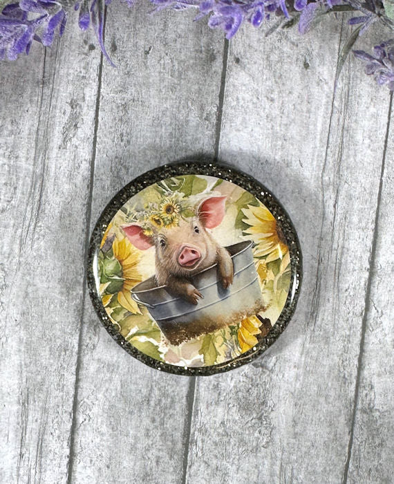 2 inch Country Pig Quote Magnet