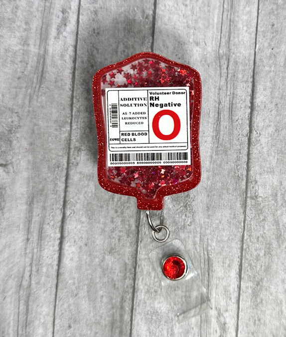Handmade RH Negative Blood Shaker Badge Reel
