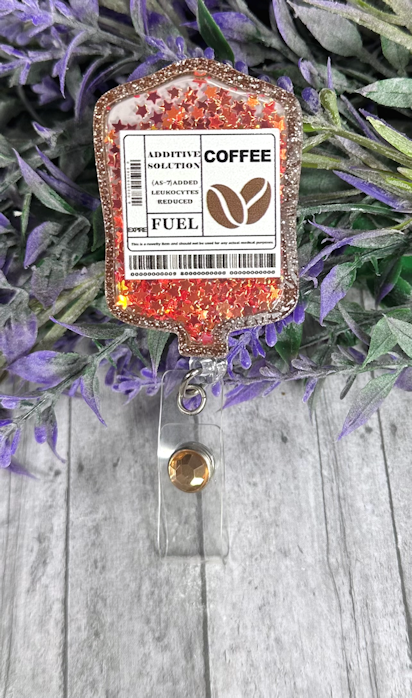 Handmade Coffee Lover  Blood Shaker Badge Reel