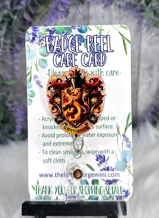Handmade Gryffindor Badge Reel