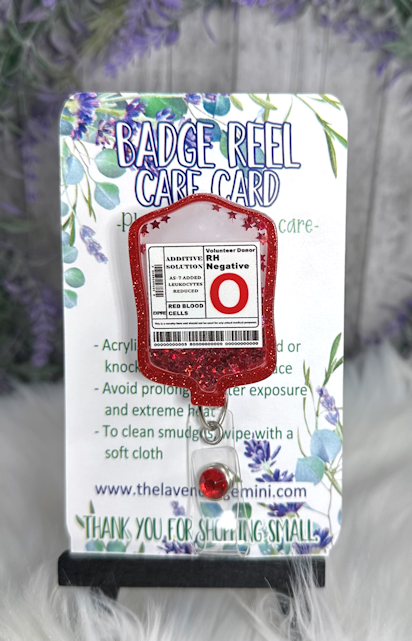 Handmade RH Negative Blood Shaker Badge Reel