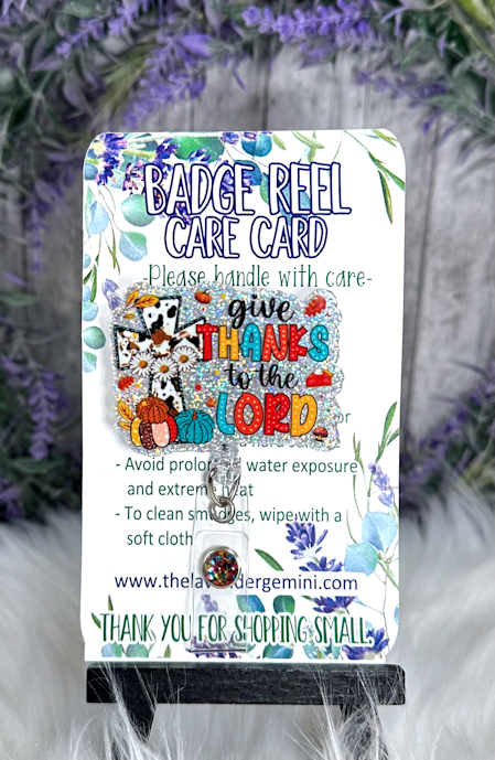 Handmade  Thank the Lord Badge Reel