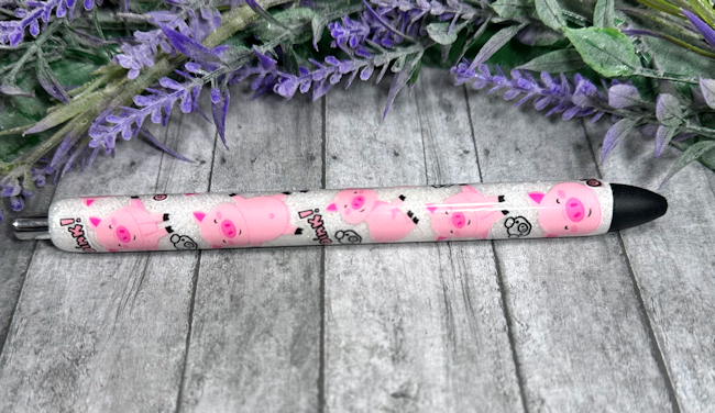 Handmade Cute Pigs glitter pen with free refill