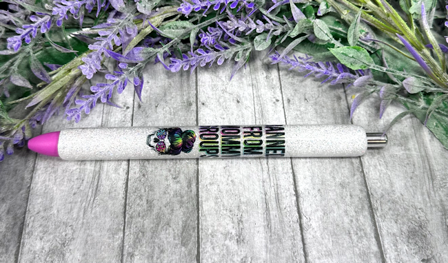 Handmade Naughty Mommy glitter pen with free refill