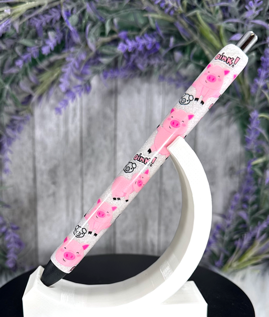 Handmade Cute Pigs glitter pen with free refill