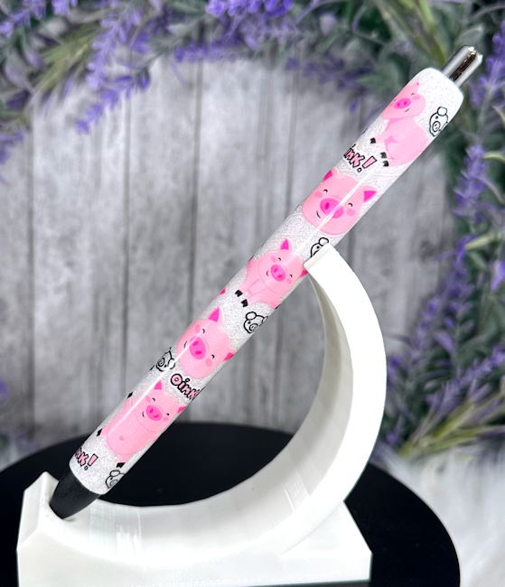 Handmade Cute Pigs glitter pen with free refill