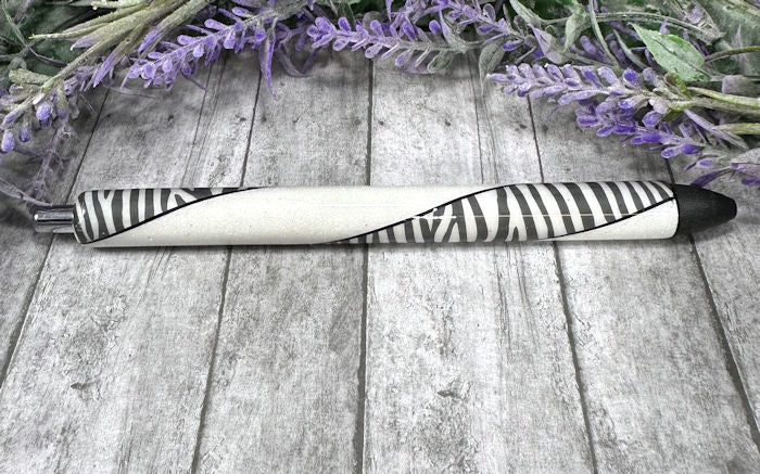 Handmade Zebra animal print glitter pen with free refill