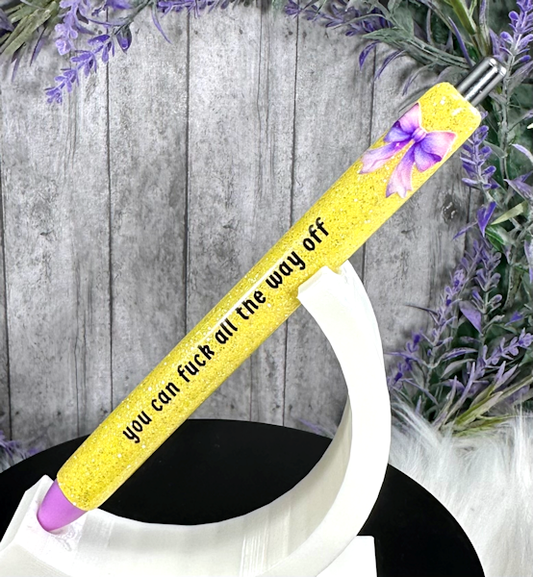 Handmade Bad Words Snarky  glitter pen with free refill