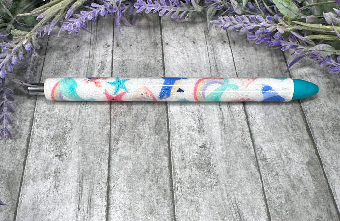 Handmade Wrapped Sea Life Beach glitter pen with free refill