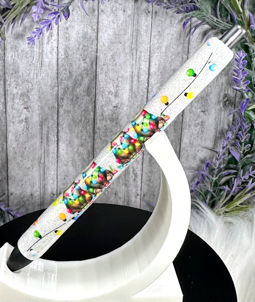 Handmade Christmas Otters glitter pen with free refill