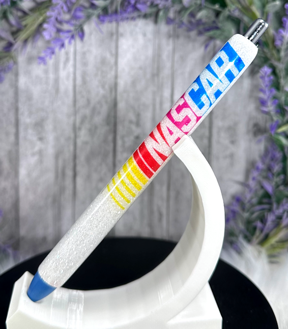 Handmade NASCAR glitter pen with free refill