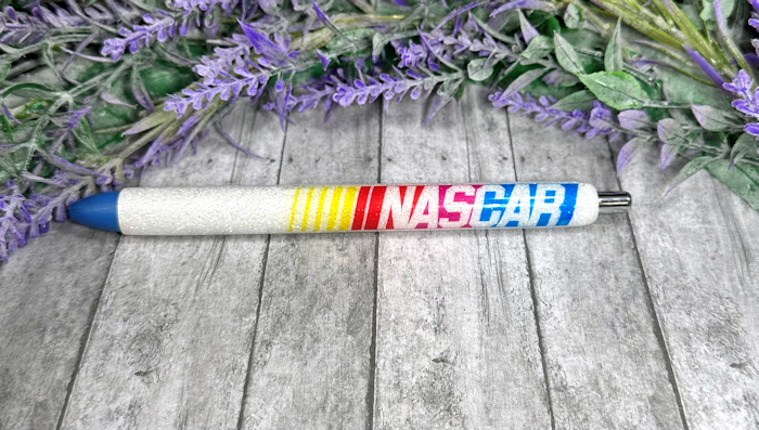 Handmade NASCAR glitter pen with free refill