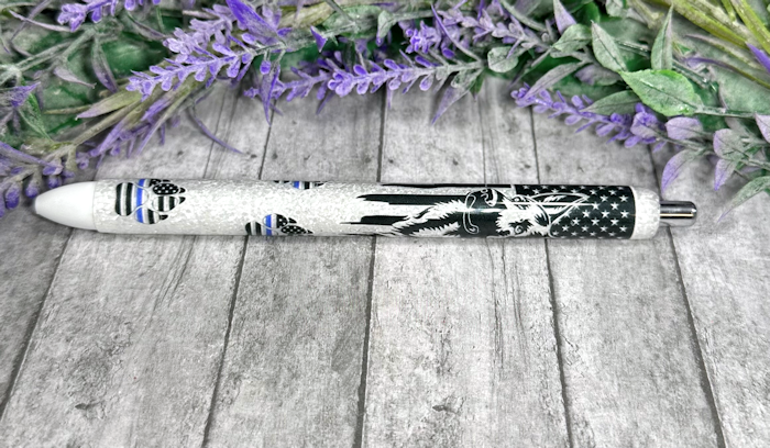 Handmade K9 Police dog glitter pen with free refill