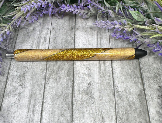 Handmade Gold  Washi Tape glitter pen with free refill