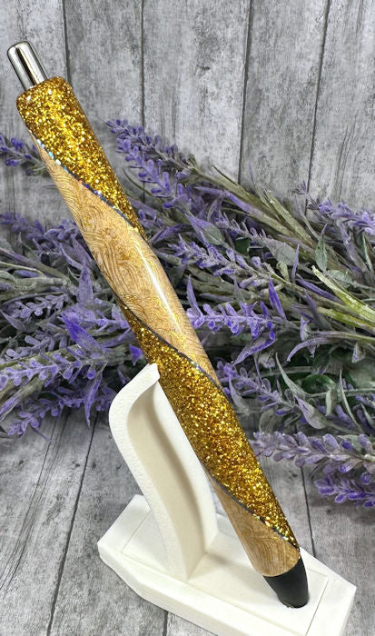 Handmade Gold  Washi Tape glitter pen with free refill