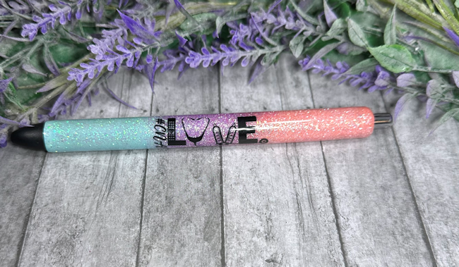 Handmade Ombre CNA glitter pen with free refill