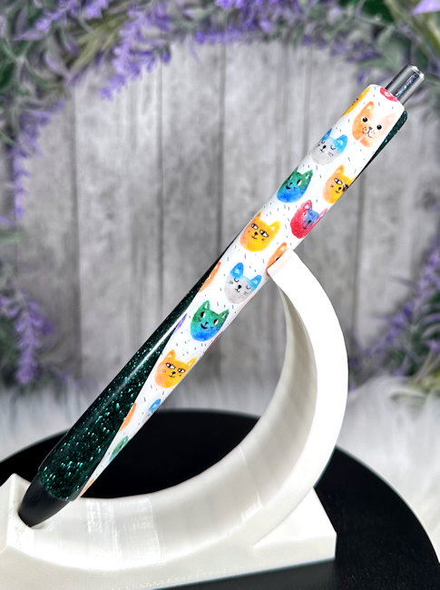 Handmade Cats glitter pen with free refill