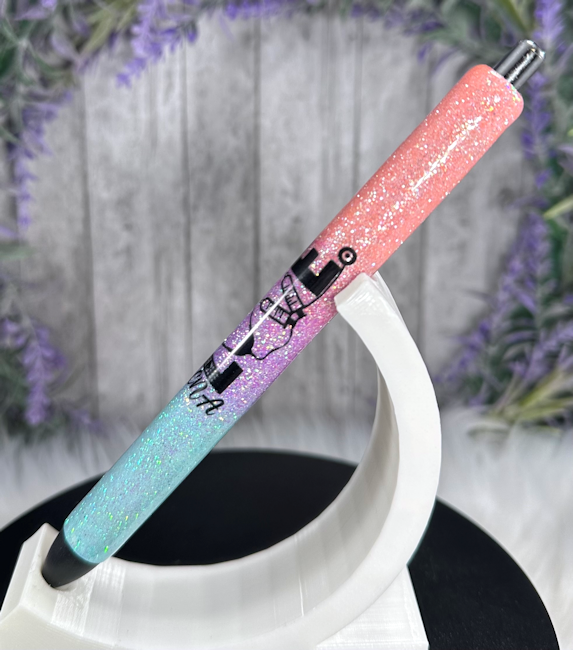 Handmade Ombre CNA glitter pen with free refill