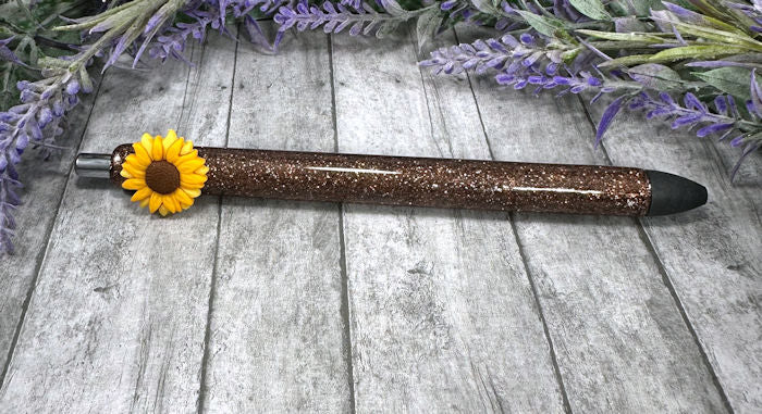 Handmade Sunflower Fall glitter pen with free refill 2