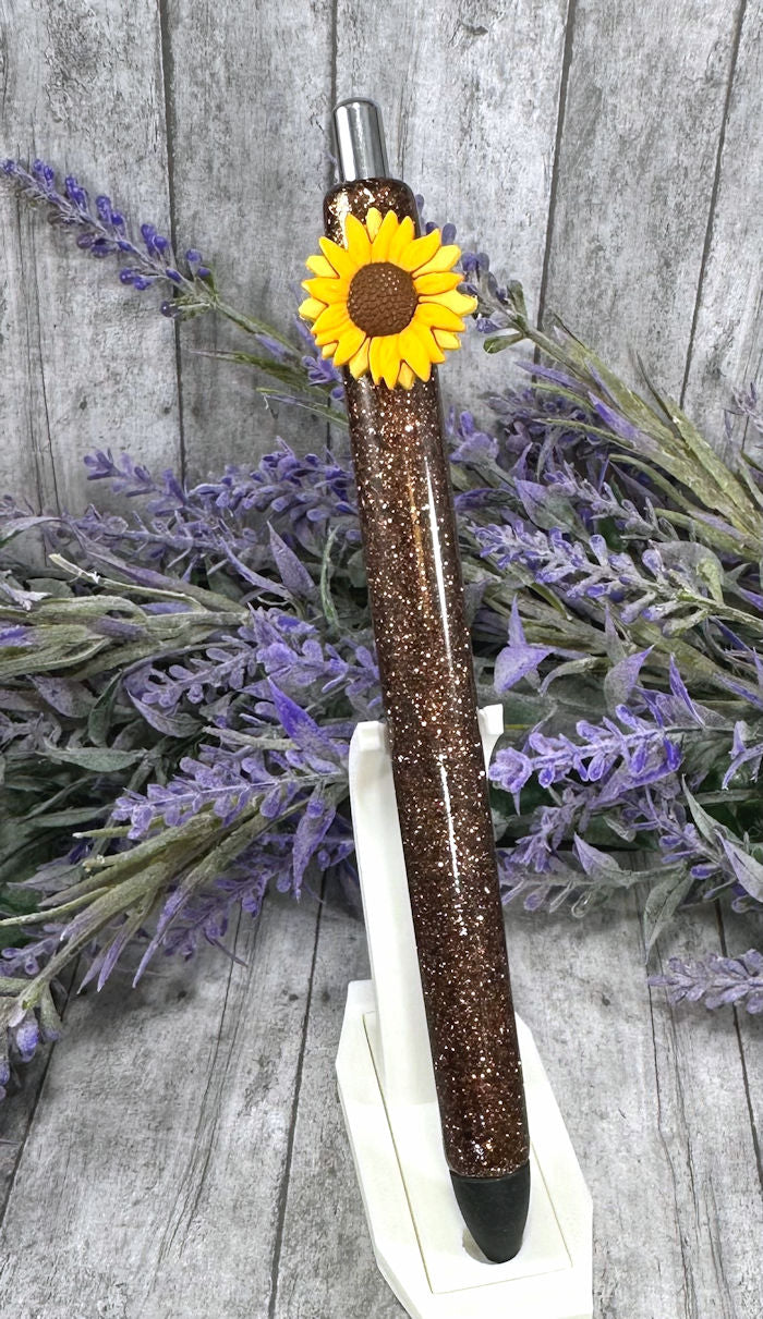 Handmade Sunflower Fall glitter pen with free refill 2