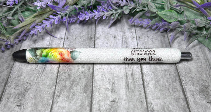Handmade You are Strong glitter pen with free refill