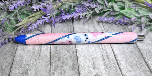 Handmade Hippos glitter pen with free refill