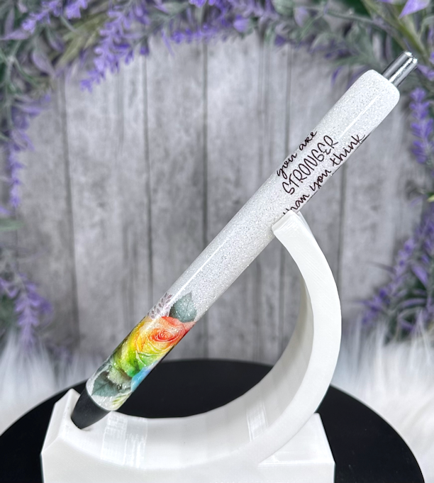 Handmade You are Strong glitter pen with free refill