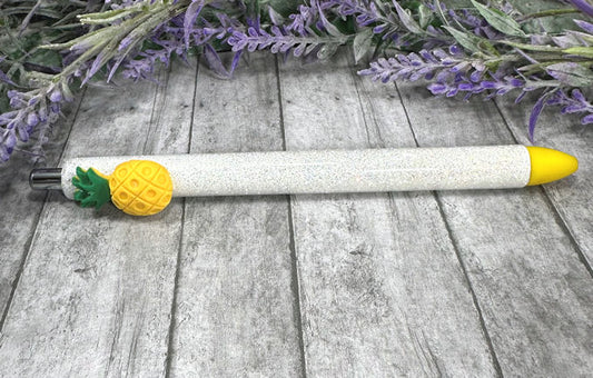 Handmade Summer Pineapple glitter pen  with free refill