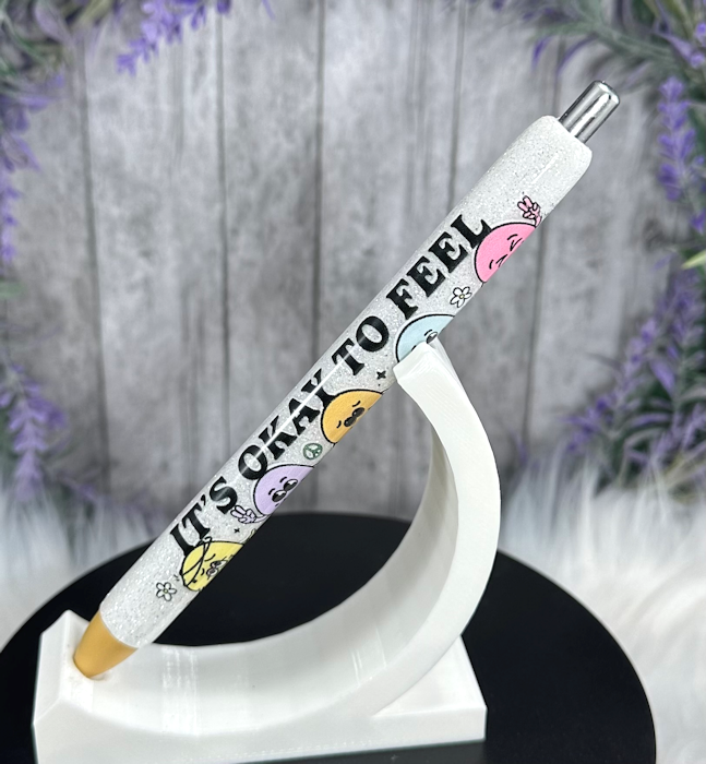 Handmade Feel the feels glitter pen with free refill