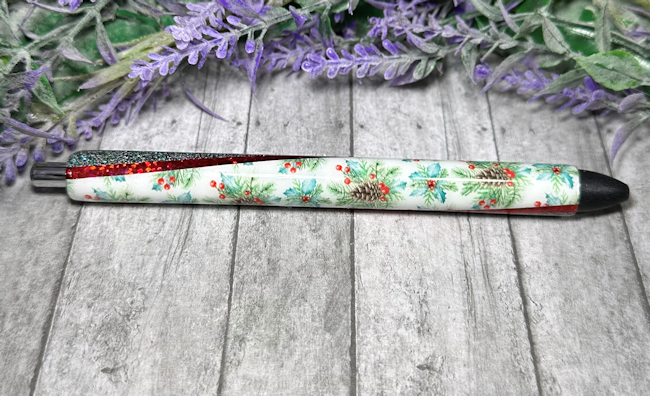 Handmade Christmas Pine Cones glitter pen with free refill