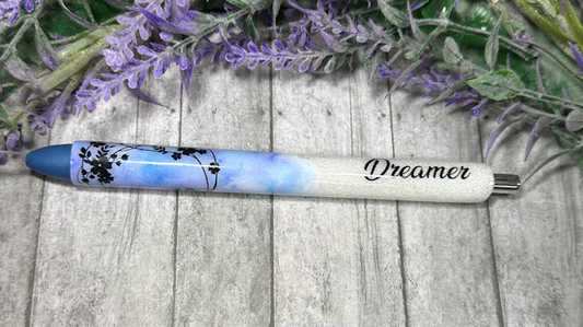 Handmade Dreamer glitter pen with free refill