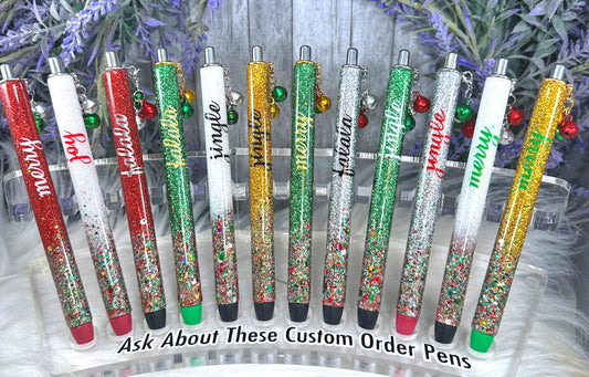 Custom Order Handmade Jingle Bells pens with free refill