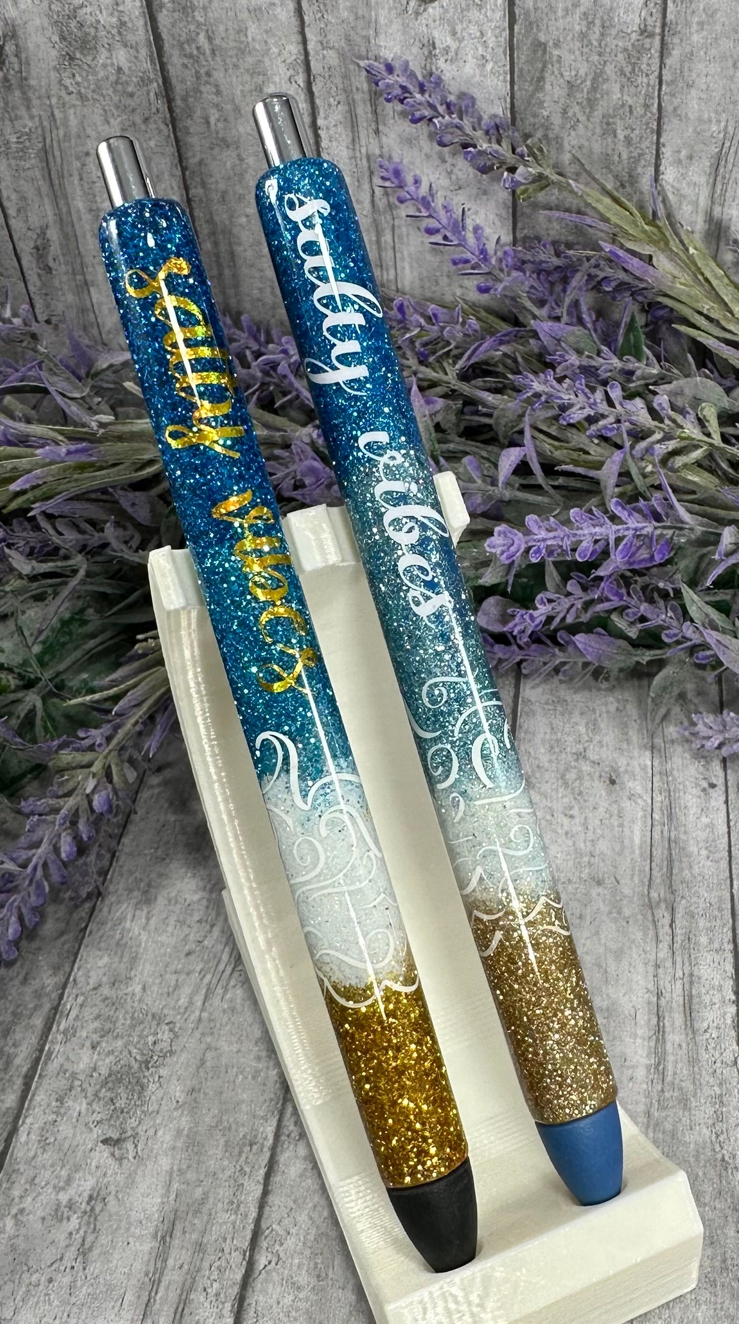 Custom Order Handmade Beach glitter pen with free refill