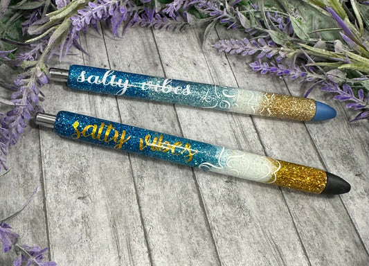 Custom Order Handmade Beach glitter pen with free refill