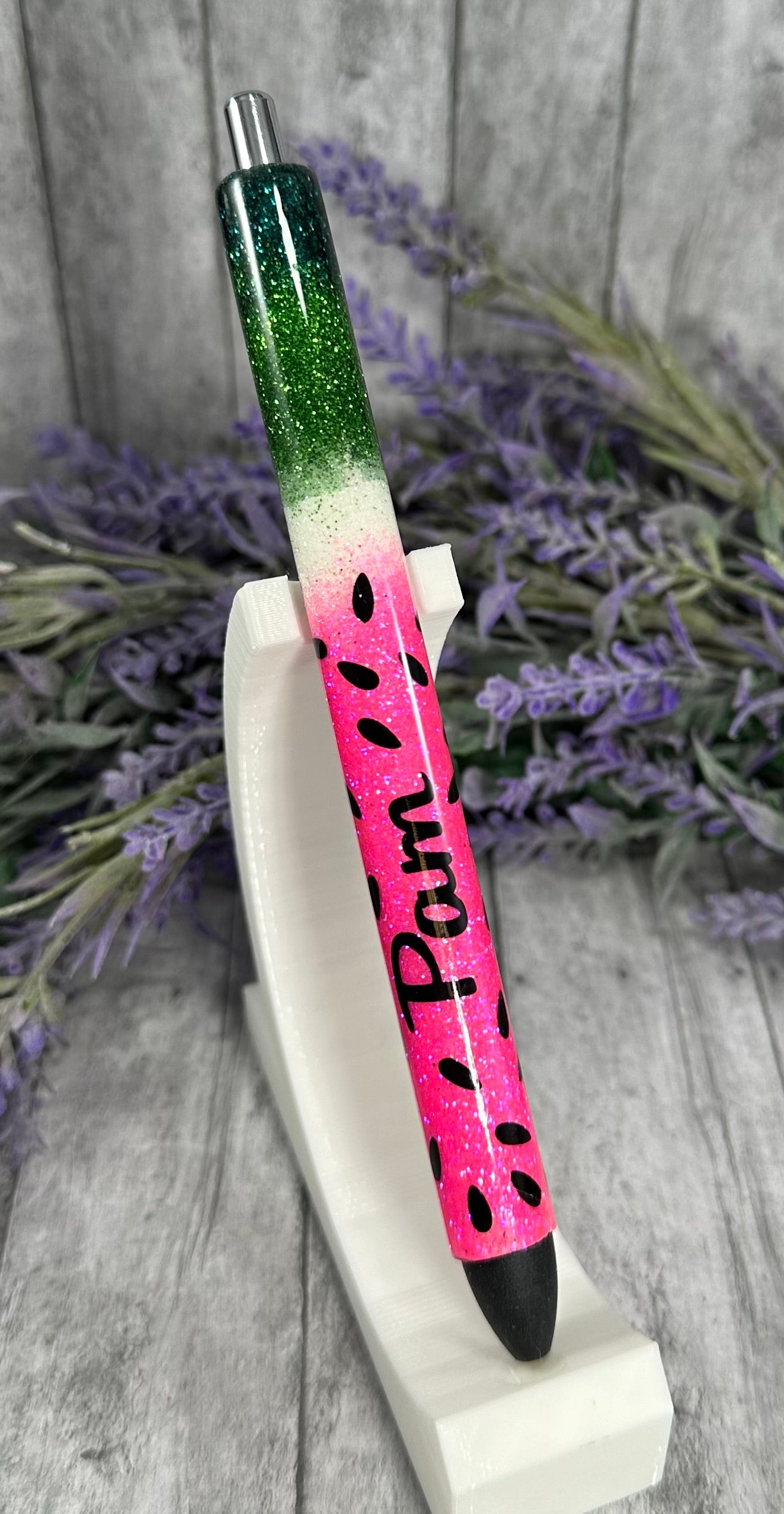 Custom Order Handmade Watermelon Pen Glitter Pen with free refill