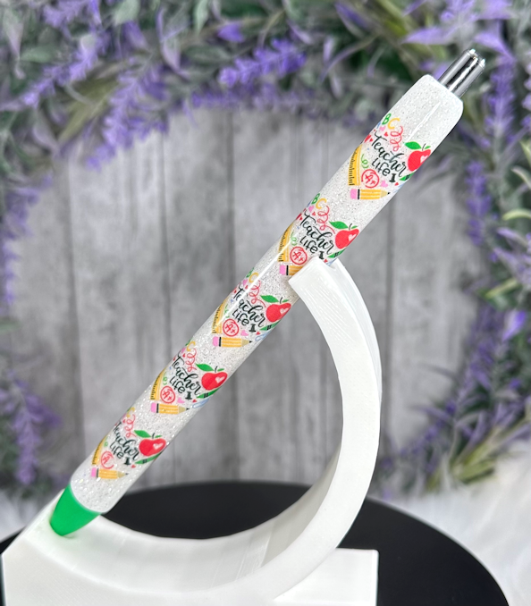 Handmade Teacher Appreciation glitter pen with free refill