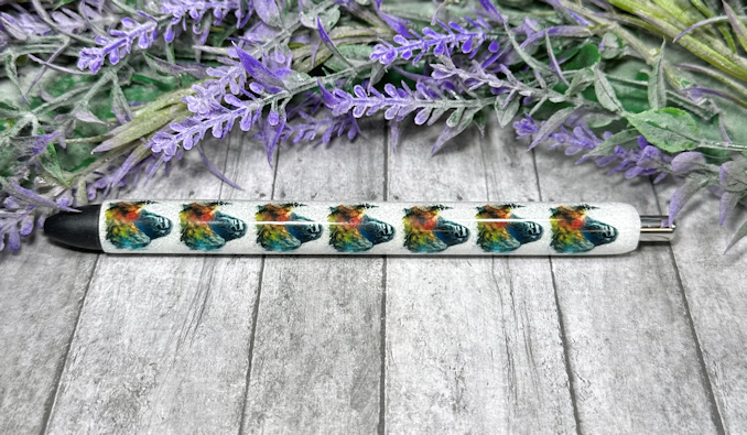 Handmade Bigfoot Sasquatch Portrait  glitter pen with free refill